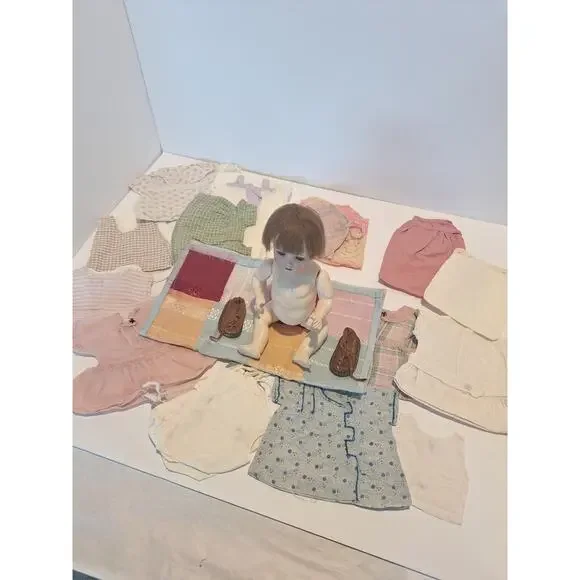 Antique German Bisque Head Doll Schoen Halbig S&H PB 4/0 w Clothing - Picture 3 of 13